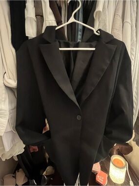 H&M Black Single-Button Tailored Blazer